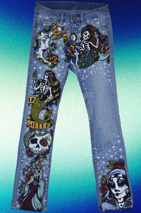 Painting titled "Tattoo on your legs" by Milaht, Original Art, Other