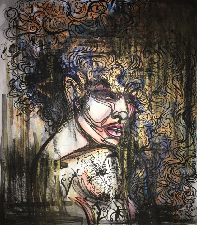 Painting titled "Ouro" by Milaht, Original Art, Acrylic