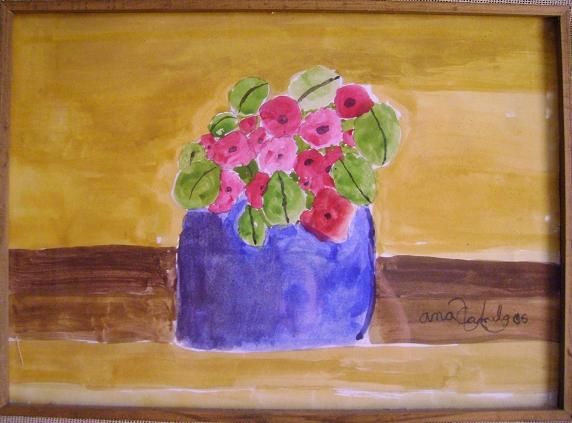 Painting titled "Violetas" by Camila Valle, Original Artwork