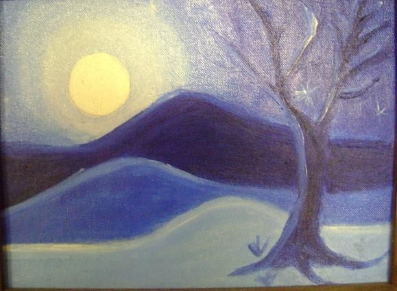 Painting titled "Noche" by Camila Valle, Original Artwork
