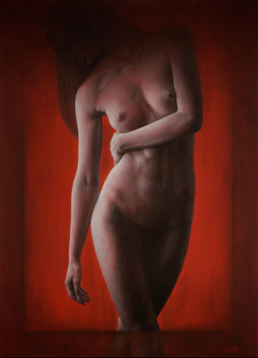 绘画 标题为“Woman 43” 由Camil Giralt, 原创艺术品, 丙烯 安装在木板上