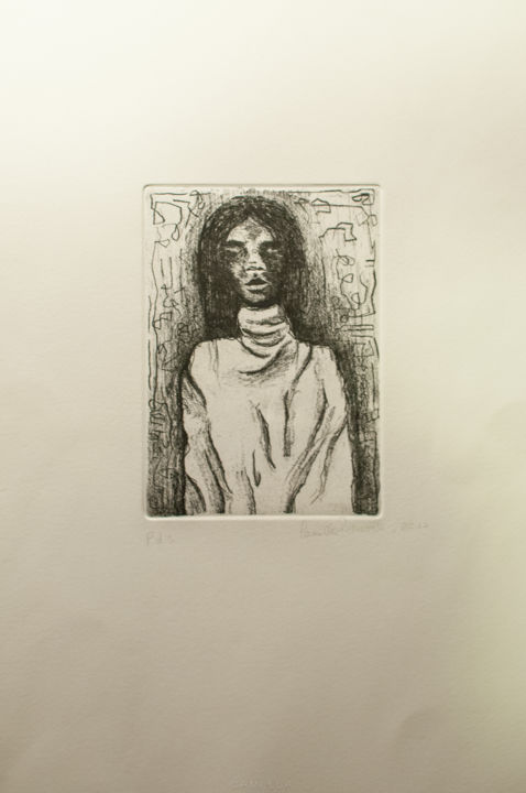 Gravures & estampes intitulée "zombie.jpg" par Camilla, Œuvre d'art originale, Gravure