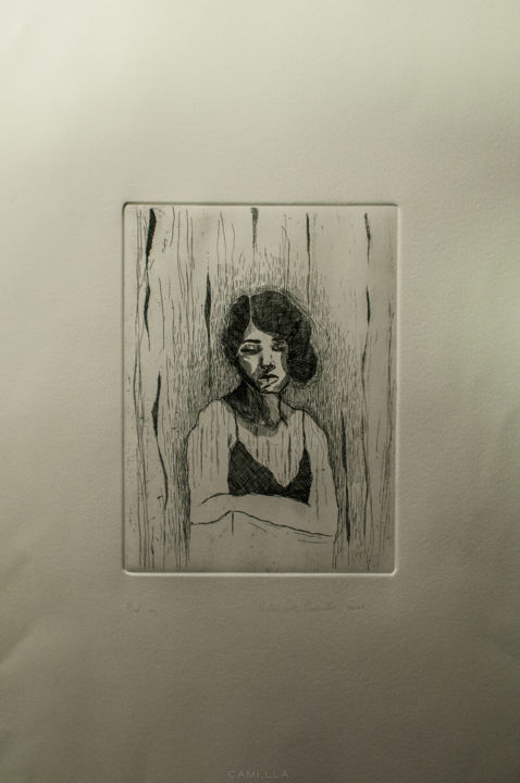 Incisioni, stampe intitolato "loneliness.jpg" da Camilla, Opera d'arte originale, Acquaforte