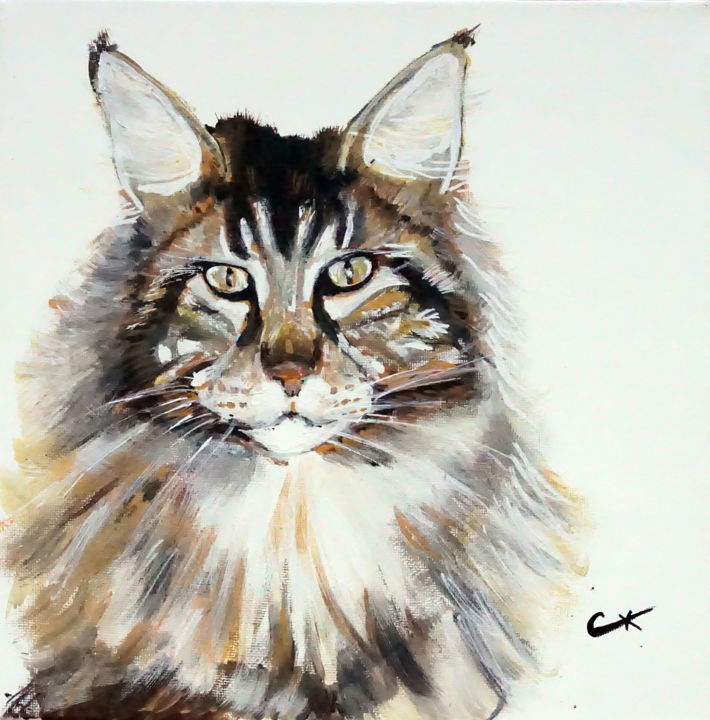 Peinture intitulée "cat III" par Camille Carreau, Œuvre d'art originale, Acrylique