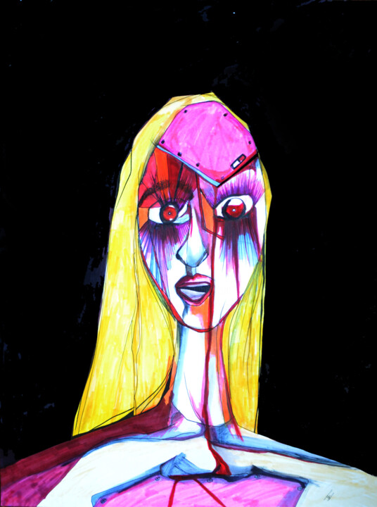 Drawing titled "dumb doll" by Camille Joanny, Original Artwork, Marker