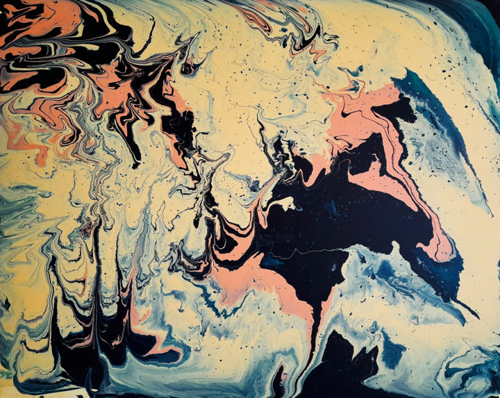 Pintura titulada "Tempête de sable" por Camille Lepage, Obra de arte original, Acrílico