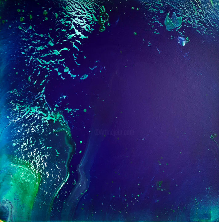 Peinture intitulée "Flight over the car…" par Camille Lepage, Œuvre d'art originale, Acrylique