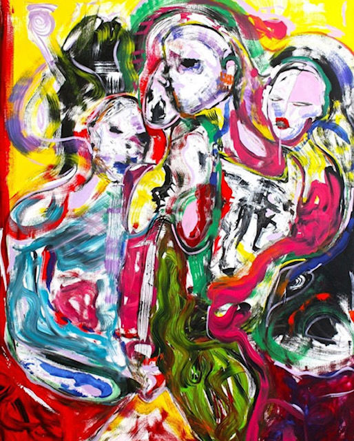 Painting titled "Trio" by Camille Oudinot, Original Artwork, Acrylic