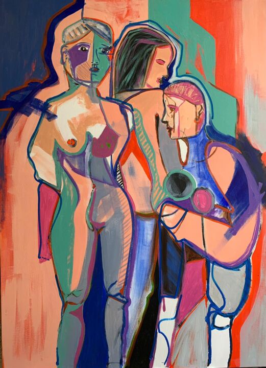 Pintura titulada "Group2" por Camille Oudinot, Obra de arte original, Acrílico