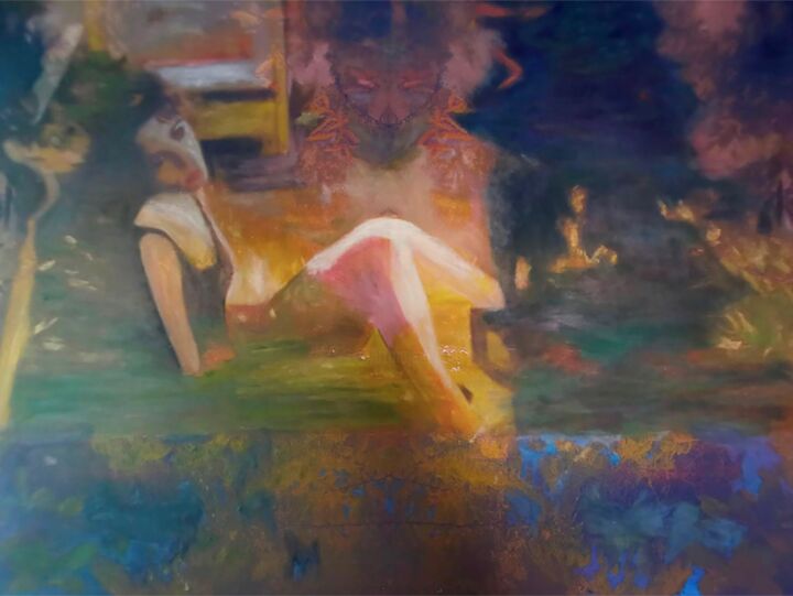 Peinture intitulée "Melancholia" par Camille Tagini, Œuvre d'art originale, Huile