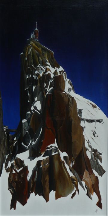 Malerei mit dem Titel "Aiguille du midi" von Camille, Original-Kunstwerk, Acryl Auf Keilrahmen aus Holz montiert