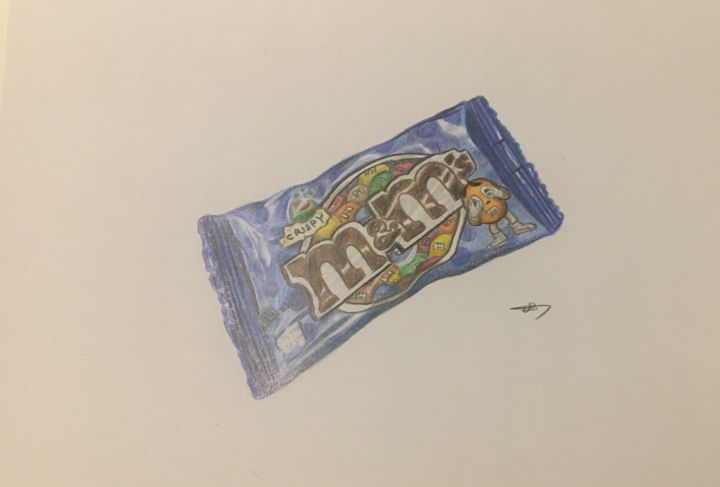 Drawing titled "Les m&ms" by Camille Bruneau, Original Artwork, Pencil