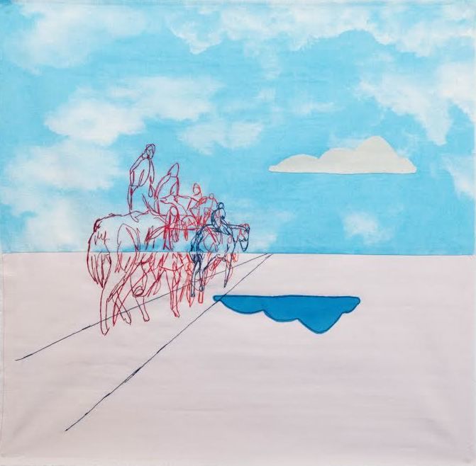 Art textile intitulée "Road to nowhere" par Camille Sagnes Kravtsova, Œuvre d'art originale