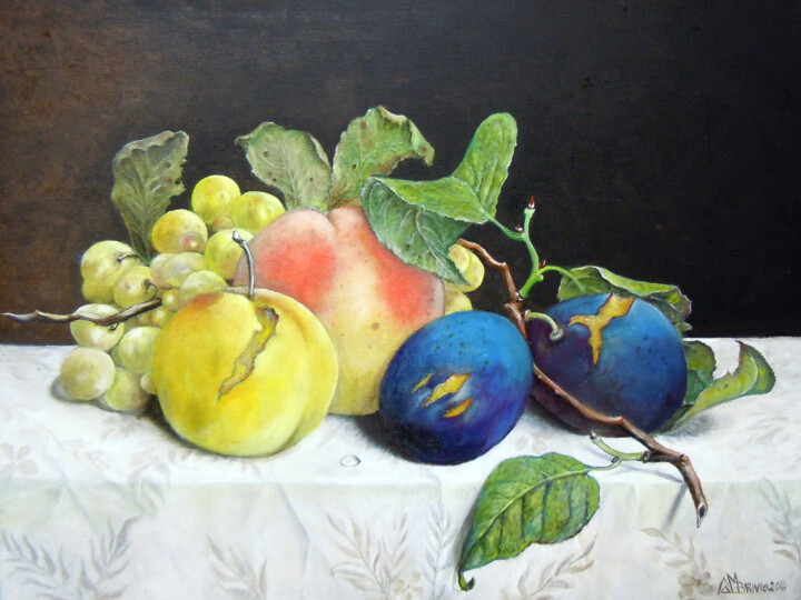 Painting titled "frutti" by Cam Brivio, Original Artwork, Oil