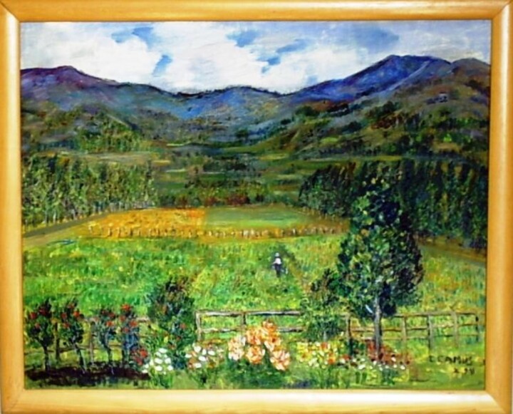 Malerei mit dem Titel "Alhue 1- Chile- Cam…" von Camusartist, Original-Kunstwerk, Öl