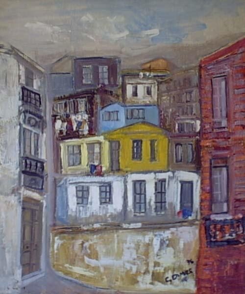 Peinture intitulée "Valparaiso 1  Camus…" par Camusartist, Œuvre d'art originale, Huile