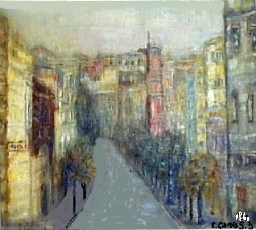 Painting titled "Calle Victorino Las…" by Camusartist, Original Artwork, Oil