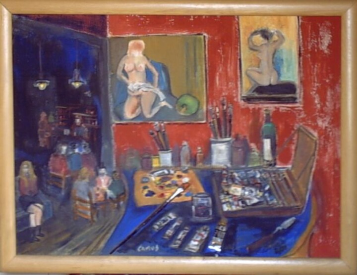 Pintura titulada "Atelier Artista- Ch…" por Camusartist, Obra de arte original, Oleo