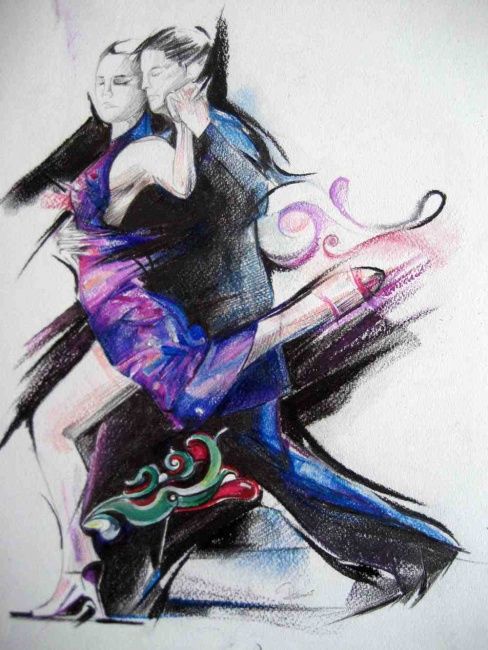 Painting titled "Tango "El filurete"" by La Musa Malandrina, Original Artwork