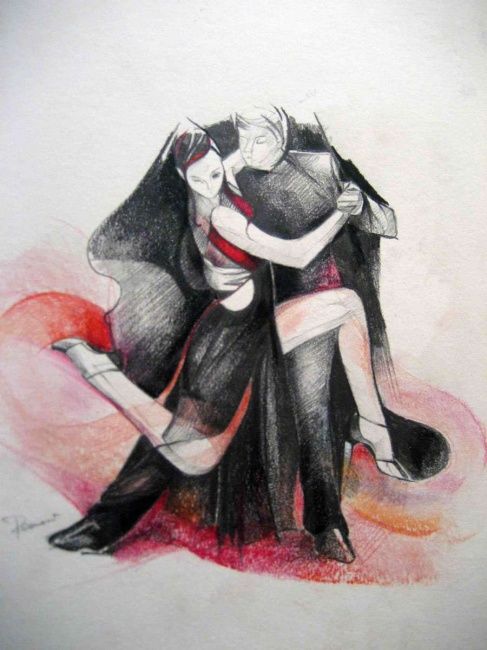 Pittura intitolato "Tango 4 "Giocando"" da La Musa Malandrina, Opera d'arte originale