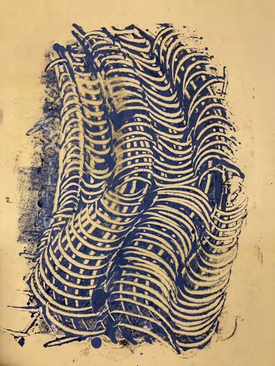 Incisioni, stampe intitolato "Static Grphic1" da Canan Topaloglu, Opera d'arte originale, Monotipo