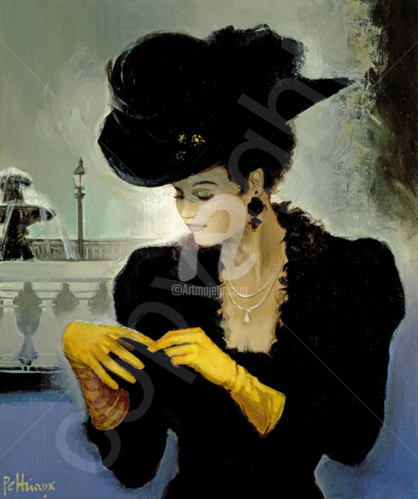 Digital Arts titled "gants-jaunes." by Bernard Peltriaux, Original Artwork, 2D Digital Work