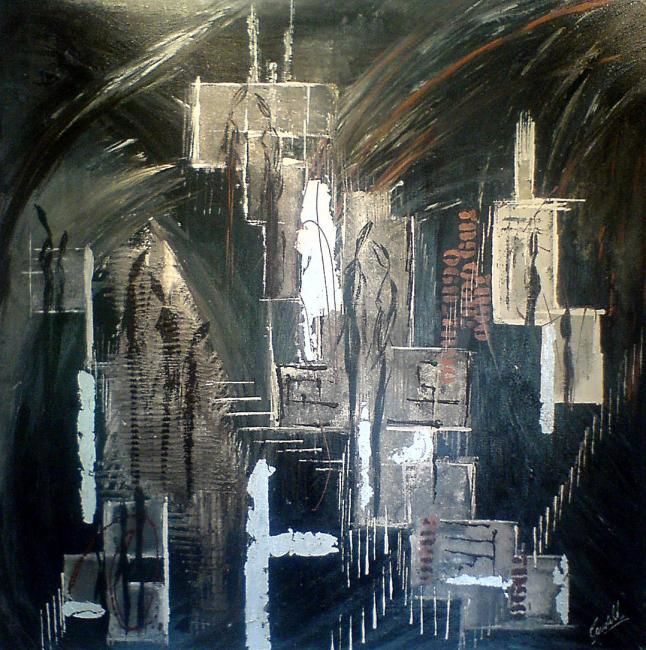 Картина под названием "Visions nocturnes 1" - Candell, Подлинное произведение искусства