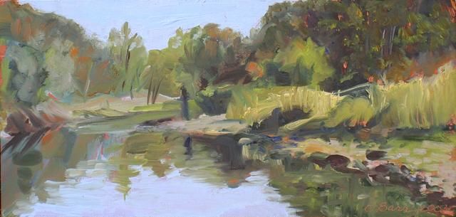 Painting titled "Down Stream" by Candy Barr, Original Artwork