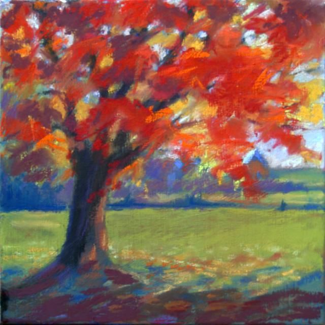Painting titled "Autumn Maple" by Candy Barr, Original Artwork