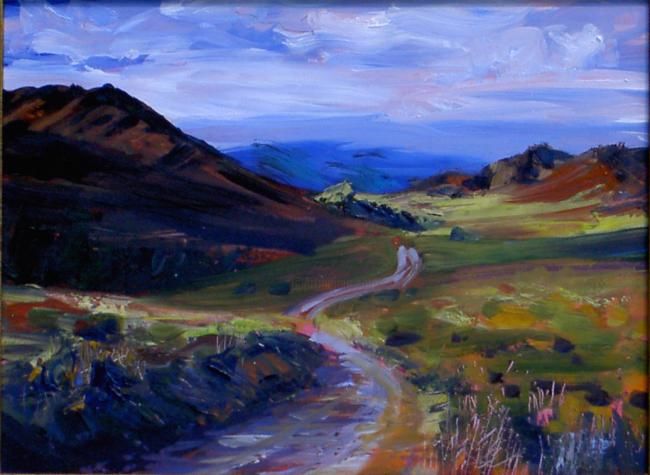 Pintura titulada "Mountain trail" por Candy Barr, Obra de arte original