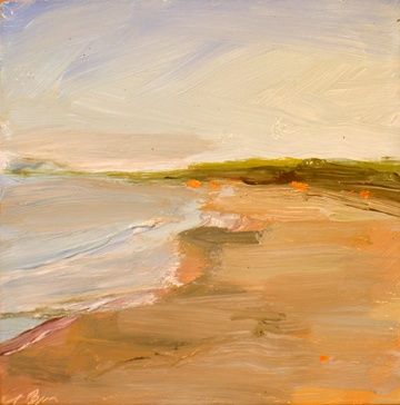 Painting titled "Sandy Beach" by Candy Barr, Original Artwork, Oil