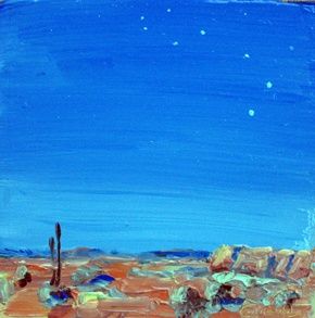 Painting titled "Desert Twilight" by Candy Barr, Original Artwork