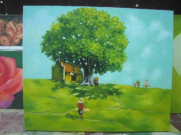 Painting titled "Vietnamese landscap…" by Canh, Original Artwork