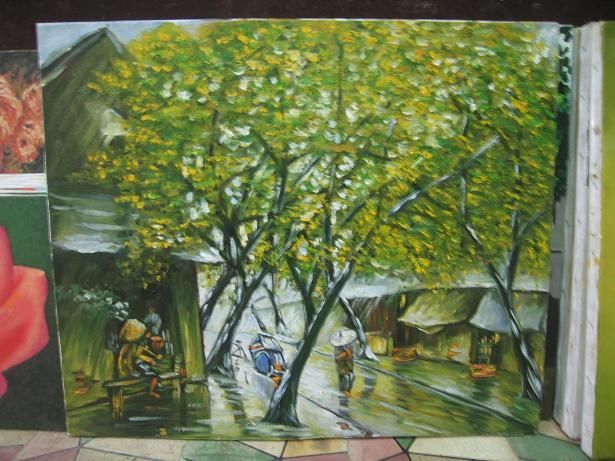 Schilderij getiteld "Vietnamese landscap…" door Canh, Origineel Kunstwerk