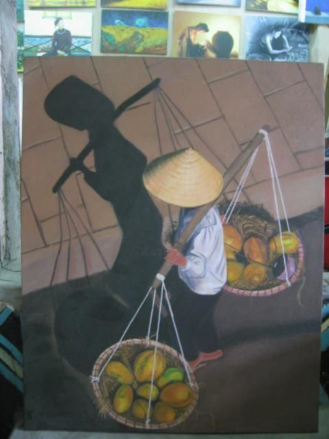 Картина под названием "Vietnamese landscap…" - Canh, Подлинное произведение искусства