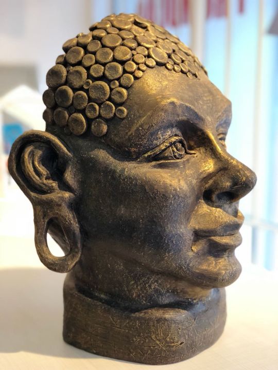 Escultura intitulada "Buddha in Terracott…" por Ricardo Cani, Obras de arte originais, Cerâmica