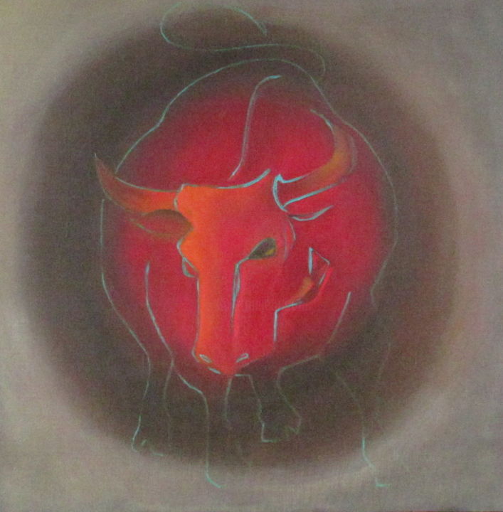 Painting titled "toro 4" by Nonna, Original Artwork, Oil