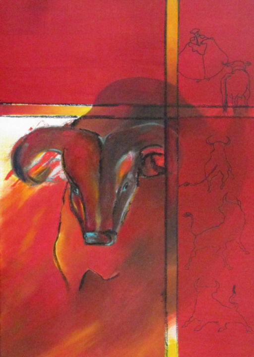 Painting titled "toro 7" by Nonna, Original Artwork, Oil