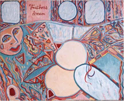 Peinture intitulée ""Rêve de plumes"." par Fabrice Lemaréchal, Œuvre d'art originale