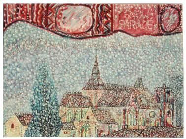 Pintura intitulada ""Parade de neige"." por Fabrice Lemaréchal, Obras de arte originais