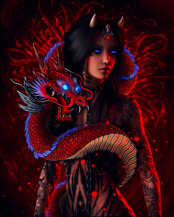 Digital Arts titled "Mulan's Dark Side" by Cany Nero, Original Artwork, 3D Modeling