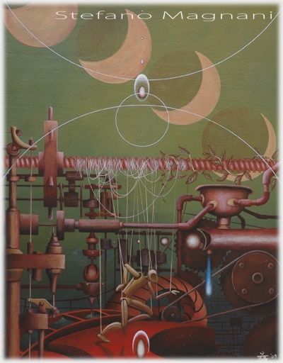 Pintura intitulada "ORGANI MECCANICI" por Steve Magnani, Obras de arte originais, Óleo