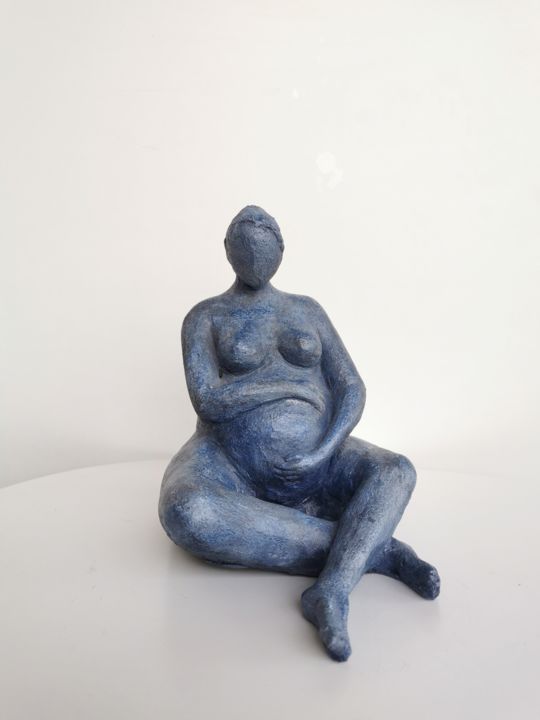 Sculpture titled "Symbiose" by Martine Caoudal, Original Artwork, Clay