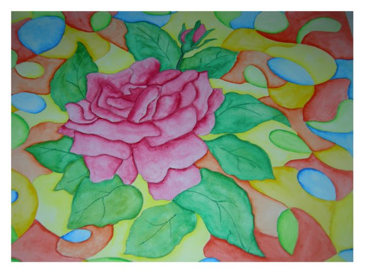 Painting titled "rose.jpg" by Marie Christine Capron, Original Artwork