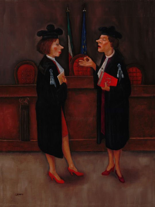 Malerei mit dem Titel "Lezioni di Legge (L…" von Nunzio Capece, Original-Kunstwerk, Öl