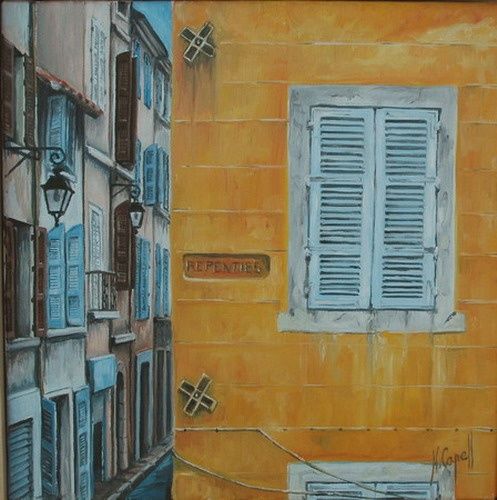 Painting titled "Rue des Repenties a…" by Henri Capell, Original Artwork