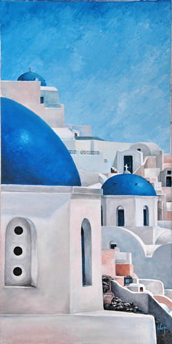 Painting titled "Cyclades 06" by Henri Capell, Original Artwork