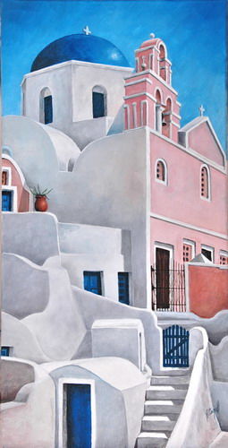 Painting titled "Cyclades 07" by Henri Capell, Original Artwork