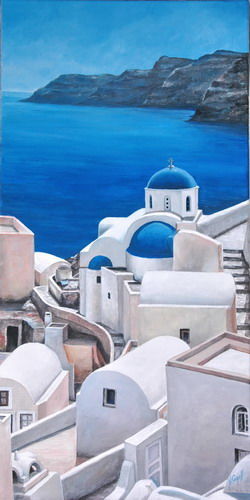 Painting titled "Cyclades 09" by Henri Capell, Original Artwork