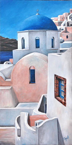 Painting titled "Cyclades 03" by Henri Capell, Original Artwork